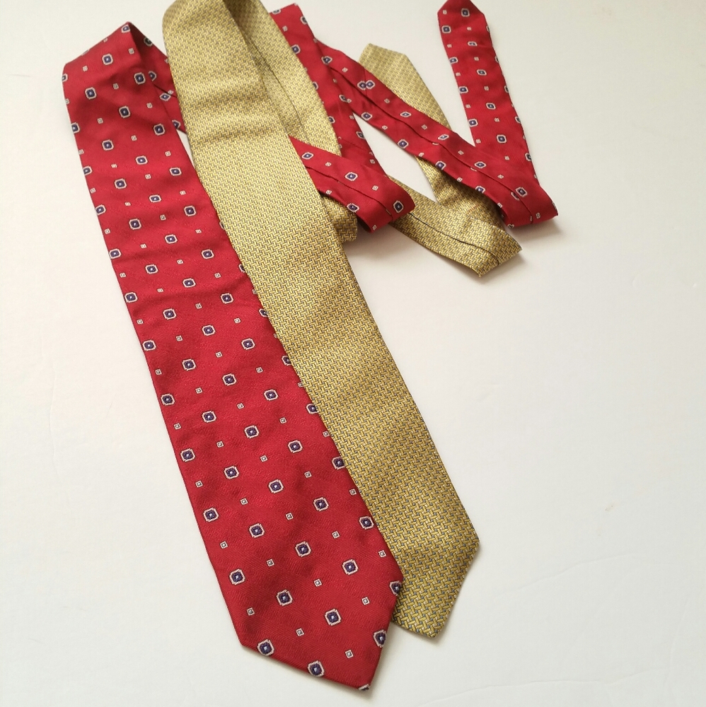 Brooks Brothers Red Gold Silk Tie Lot